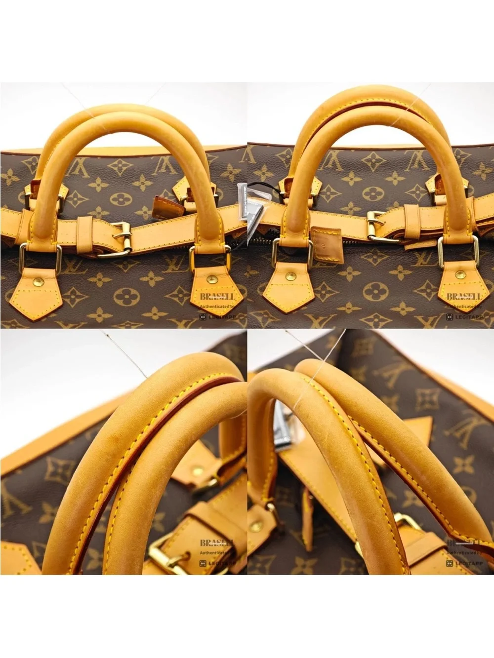 Louis Vuitton Brown Monogram Leather Travel Holdall Cruiser 40